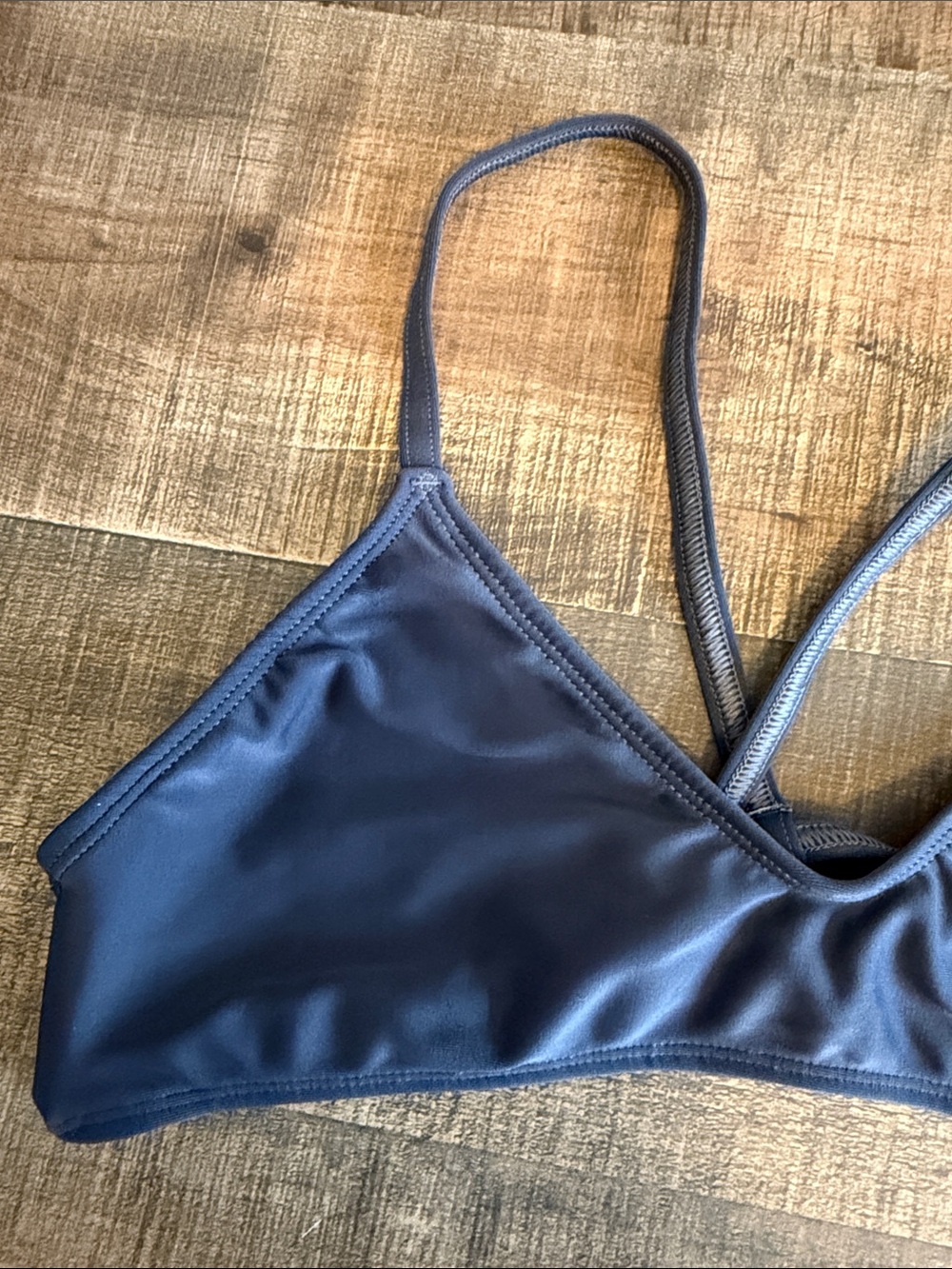 Maui Girl Women's Navy Minimal V-Neck Bikini Top - Picture 3 of 4